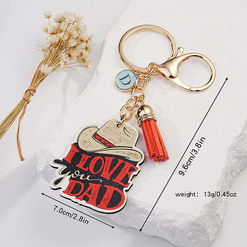 Wholesale Western Style Cowboy Hat Creative Father's Day English Keychain